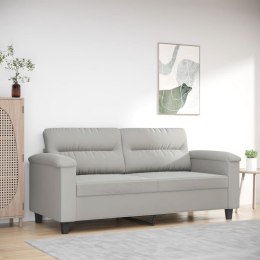 SOFA 2-OSOBOWA JASNOSZARY 140CM TAPICEROWANA MIKROFIBRĄ
