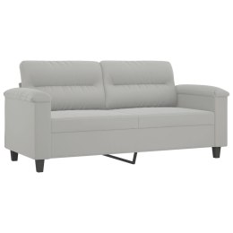 SOFA 2-OSOBOWA JASNOSZARY 140CM TAPICEROWANA MIKROFIBRĄ