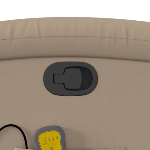 PODNOSZONY FOTEL MASUJĄCY ROZKŁADANY CAPPUCCINO EKOSKÓRA