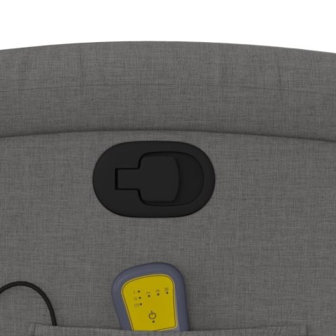 PODNOSZONY FOTEL MASUJĄCY ROZKŁADANY CIEMNOSZARY TKANINA