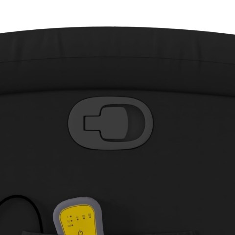 PODNOSZONY FOTEL MASUJĄCY ROZKŁADANY CZARNY EKOSKÓRA