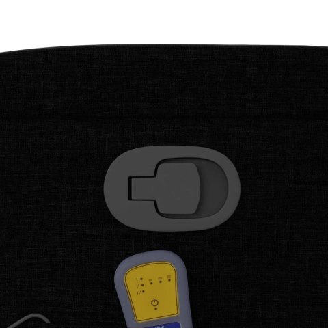 PODNOSZONY FOTEL MASUJĄCY ROZKŁADANY CZARNY OBITY TKANINĄ