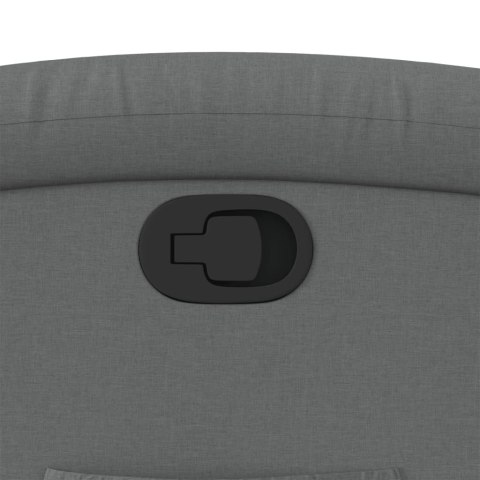 PODNOSZONY FOTEL ROZKŁADANY CIEMNOSZARY OBITY TKANINĄ