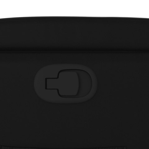 PODNOSZONY FOTEL ROZKŁADANY CZARNY OBITY SZTUCZNĄ SKÓRĄ