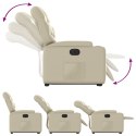 ROZKŁADANY FOTEL PIONIZUJĄCY ELEKTRYCZNY KREMOWY EKOSKÓRA