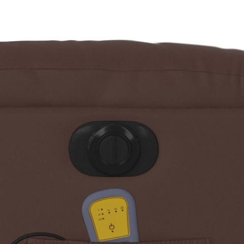 ROZKŁADANY FOTEL PIONIZUJĄCY Z MASAŻEM ELEKTRYCZNY BRĄZOWY