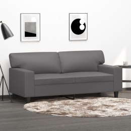 2-OSOBOWA SOFA SZARY 140CM SZTUCZNA SKÓRA