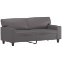 2-OSOBOWA SOFA SZARY 140CM SZTUCZNA SKÓRA