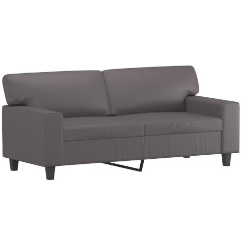 2-OSOBOWA SOFA SZARY 140CM SZTUCZNA SKÓRA