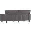 2-OSOBOWA SOFA SZARY 140CM SZTUCZNA SKÓRA