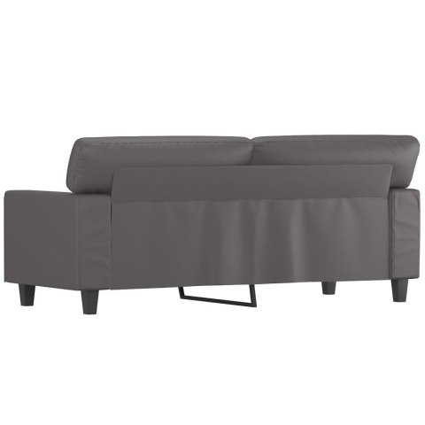 2-OSOBOWA SOFA SZARY 140CM SZTUCZNA SKÓRA