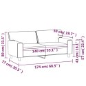 2-OSOBOWA SOFA SZARY 140CM SZTUCZNA SKÓRA