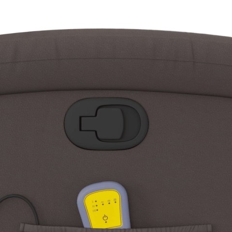 PODNOSZONY FOTEL ROZKŁADANY CIEMNY BRĄZ SKÓRA NATURALNA