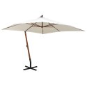 PARASOL OGRODOWY WISZĄCY 300X 300CM DREWNIANY BIAŁY
