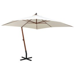 PARASOL OGRODOWY WISZĄCY 300X 300CM DREWNIANY BIAŁY