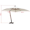 PARASOL OGRODOWY WISZĄCY 300X 300CM DREWNIANY BIAŁY