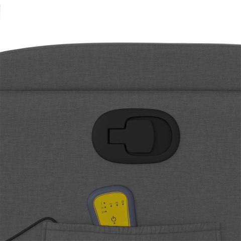 PODNOSZONY FOTEL MASUJĄCY ROZKŁADANY CIEMNOSZARY TKANINA