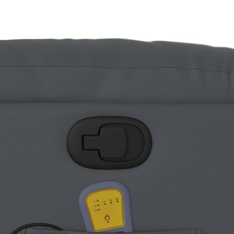 PODNOSZONY FOTEL MASUJĄCY ROZKŁADANY SZARY EKOSKÓRA