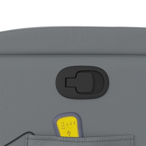 PODNOSZONY FOTEL MASUJĄCY ROZKŁADANY SZARY EKOSKÓRA