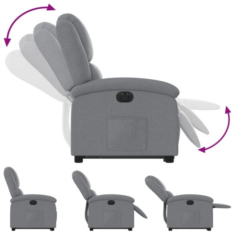 PODNOSZONY FOTEL MASUJĄCY ELEKTRYCZNY ROZKŁADANY JASNOSZARY