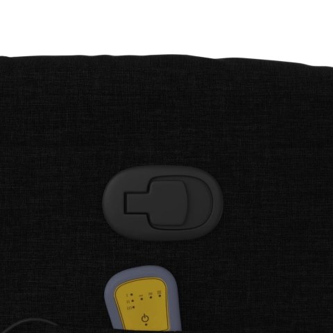 PODNOSZONY FOTEL MASUJĄCY ROZKŁADANY CZARNY OBITY TKANINĄ