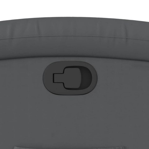 PODNOSZONY FOTEL MASUJĄCY ROZKŁADANY SZARY EKOSKÓRA