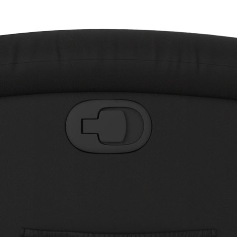 PODNOSZONY FOTEL ROZKŁADANY CZARNY OBITY SZTUCZNĄ SKÓRĄ