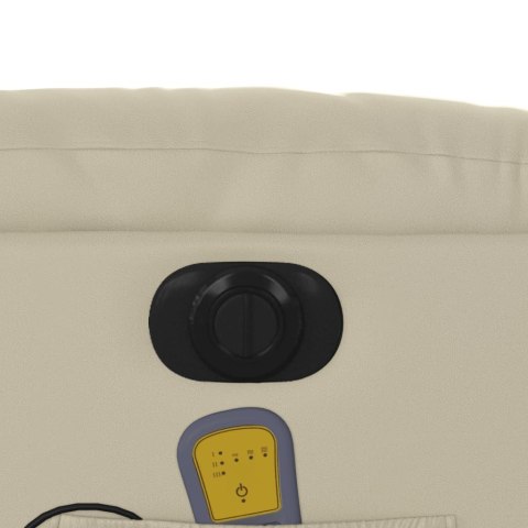 ROZKŁADANY FOTEL PIONIZUJĄCY Z MASAŻEM ELEKTRYCZNY KREMOWY