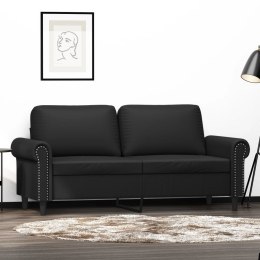 2-OSOBOWA SOFA CZARNA 140CM SZTUCZNA SKÓRA