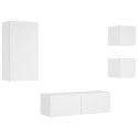 4-CZ. ZESTAW ŚCIENNYCH MEBLI TV Z OŚWIETLENIEM LED BIAŁY