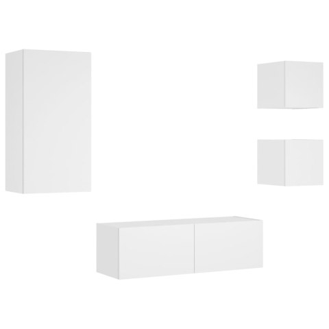4-CZ. ZESTAW ŚCIENNYCH MEBLI TV Z OŚWIETLENIEM LED BIAŁY