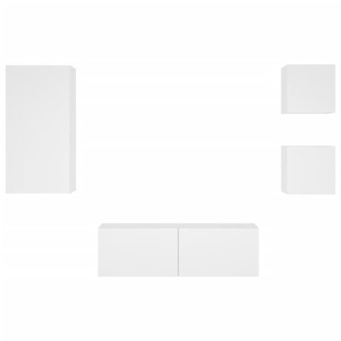 4-CZ. ZESTAW ŚCIENNYCH MEBLI TV Z OŚWIETLENIEM LED BIAŁY