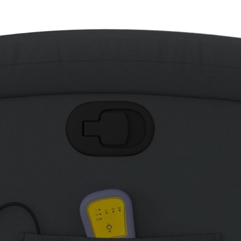 PODNOSZONY FOTEL MASUJĄCY ROZKŁADANY CZARNY SKÓRA NATURALNA