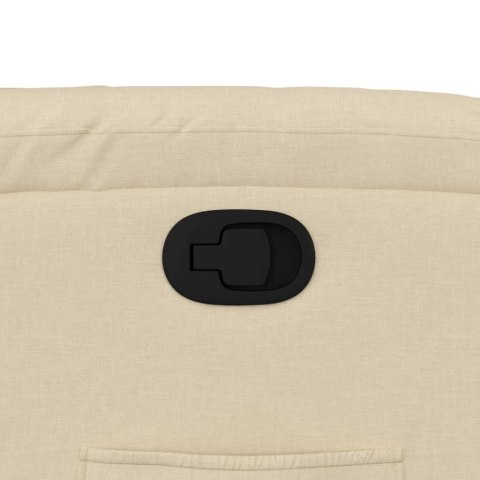 PODNOSZONY FOTEL ROZKŁADANY KREMOWY OBITY TKANINĄ