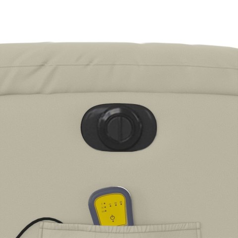 ROZKŁADANY FOTEL PIONIZUJĄCY Z MASAŻEM ELEKTRYCZNY KREMOWY