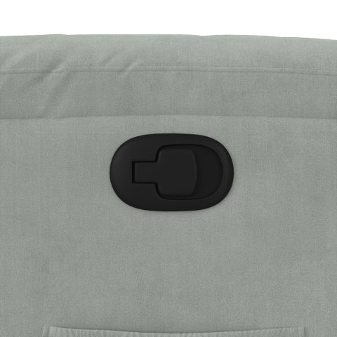 PODNOSZONY FOTEL ROZKŁADANY JASNOSZARY AKSAMITNY