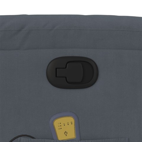 ROZKŁADANY FOTEL MASUJĄCY CIEMNOSZARY OBITY AKSAMITEM