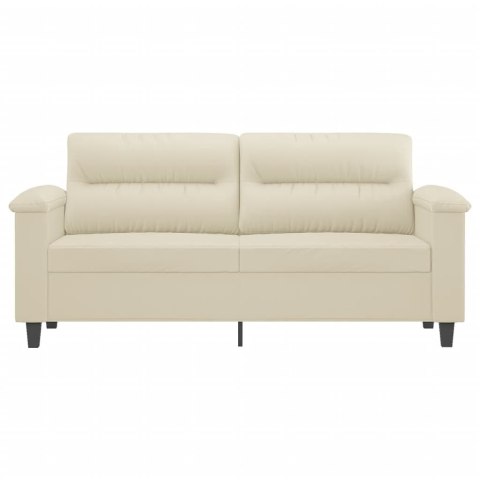 2-OSOBOWA SOFA KREMOWY 140CM SZTUCZNA SKÓRA