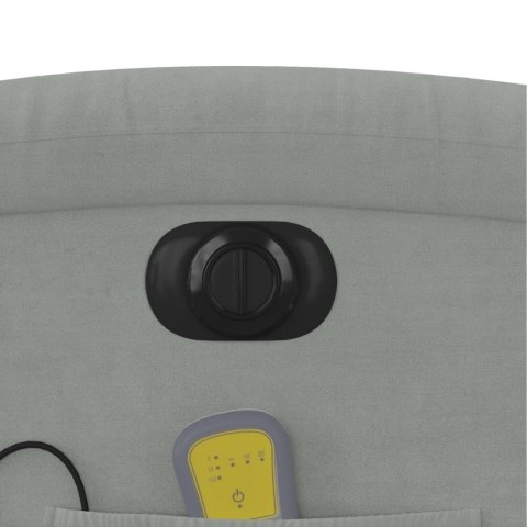 PODNOSZONY FOTEL MASUJĄCY ELEKTRYCZNY ROZKŁADANY JASNOSZARY
