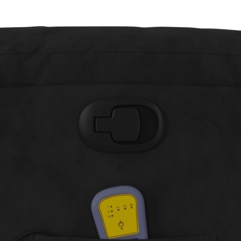 PODNOSZONY FOTEL MASUJĄCY ROZKŁADANY CZARNY MIKROFIBRA