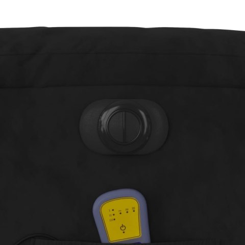 PODNOSZONY FOTEL MASUJĄCY ROZKŁADANY CZARNY MIKROFIBRA