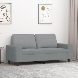 SOFA 2-OSOBOWA JASNOSZARA 140CM TAPICEROWANA TKANINĄ