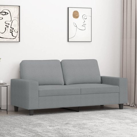 SOFA 2-OSOBOWA JASNOSZARA 140CM TAPICEROWANA TKANINĄ