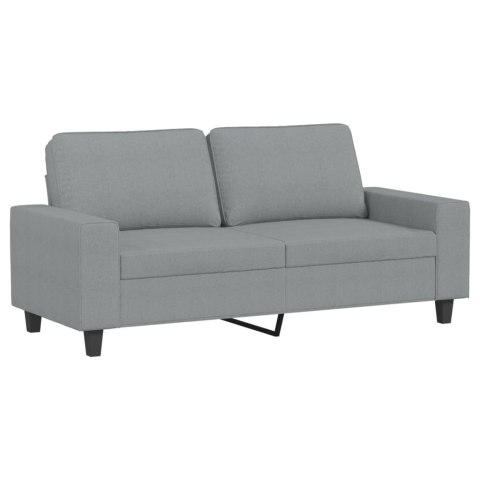 SOFA 2-OSOBOWA JASNOSZARA 140CM TAPICEROWANA TKANINĄ