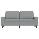 SOFA 2-OSOBOWA JASNOSZARA 140CM TAPICEROWANA TKANINĄ