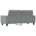 SOFA 2-OSOBOWA JASNOSZARA 140CM TAPICEROWANA TKANINĄ
