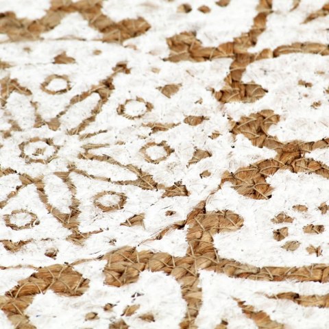 MATY NA STÓŁ 4 SZT. BIAŁE 38CM OKRĄGŁE JUTA