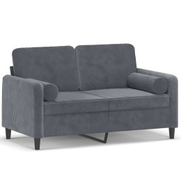 2-OSOBOWA SOFA Z PODUSZKAMI CIEMNOSZARA 120CM AKSAMIT