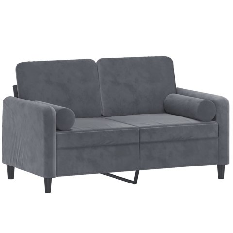 2-OSOBOWA SOFA Z PODUSZKAMI CIEMNOSZARA 120CM AKSAMIT