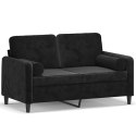 2-OSOBOWA SOFA Z PODUSZKAMI CZARNA 120CM AKSAMIT